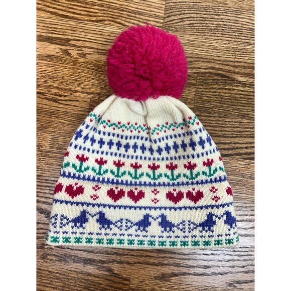 Stowe Woolens 100% Wool Non Itch Hem‎ Intarsia Winter Hat Made in Vermont USA - Picture 3 of 9